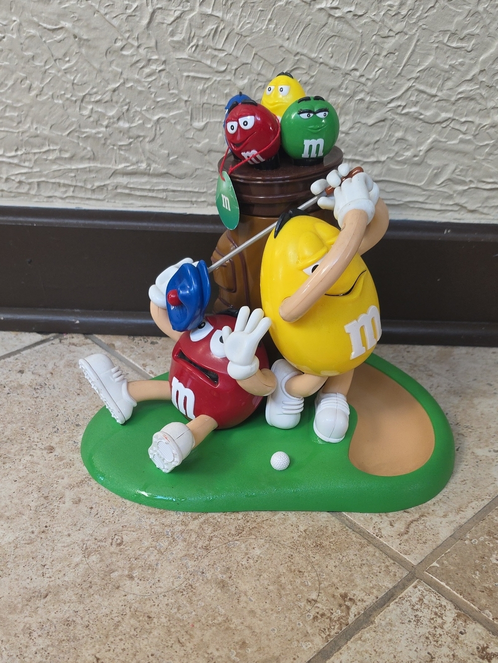 Vintage M&M'S Golfing Figurine Set with Yellow, Red & Green Characters